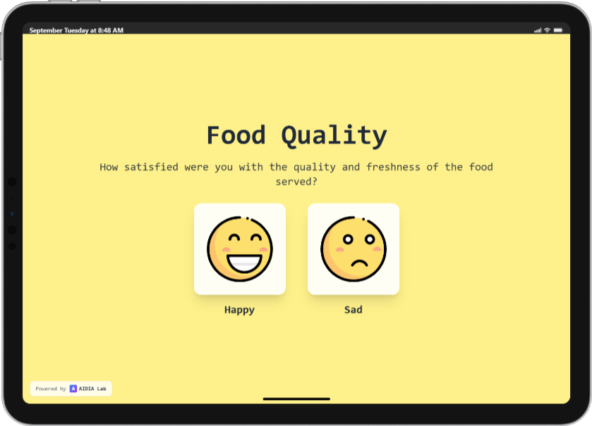 Food Quality Survey on Tablet
